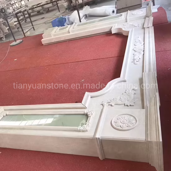 Chinese Sunset Red Marble Beautiful Pillar and Column Design Door Surround