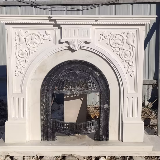 Western Natural Beige Marble Hand Carved Door Surround
