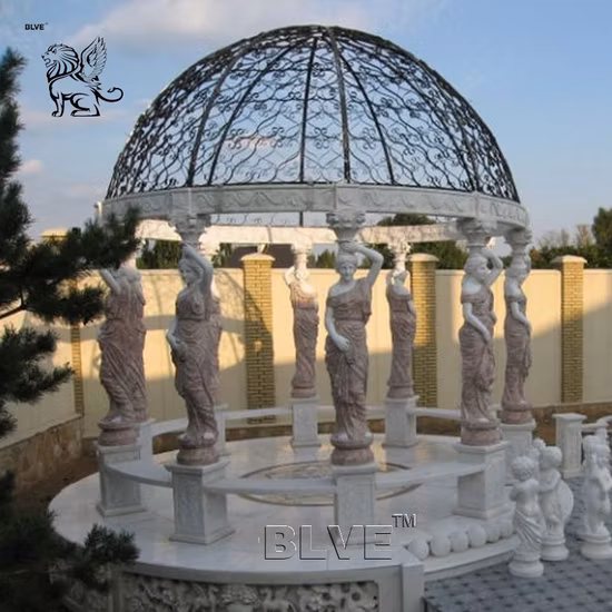 Custom Marble Gazebo Natural Stone Statue Pavilion