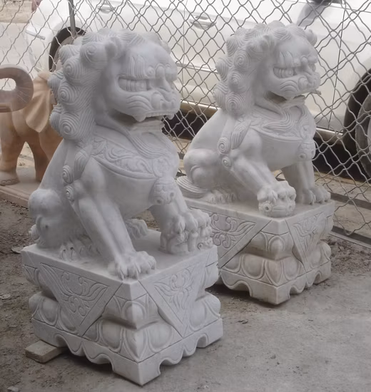 Outdoor Granite Western Sitting Lion Statues Animal Sculpture
